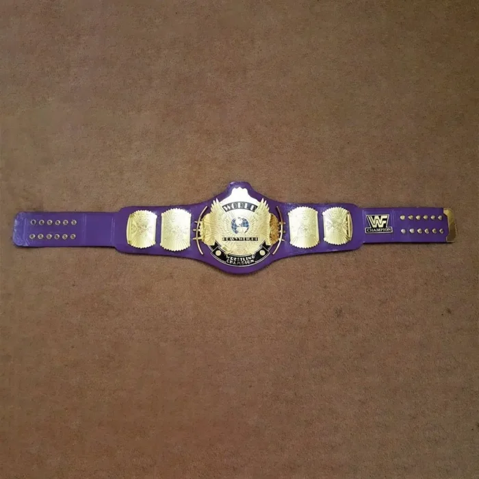 WWF WINGED EAGLE PURPLE Brass 24k Gold Championship Title Belt